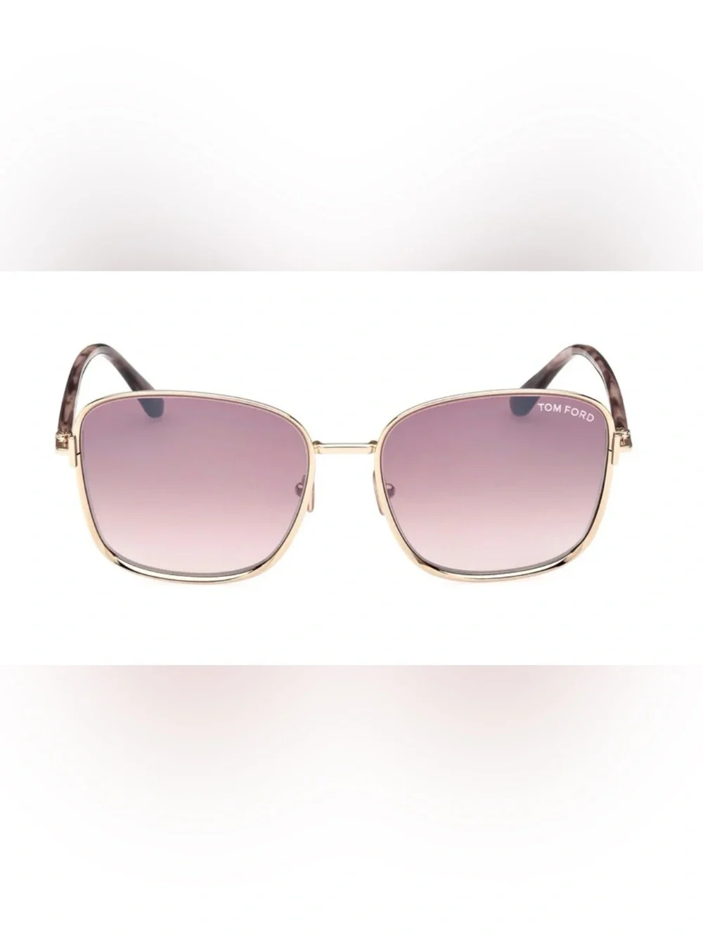 Tom Ford Metal Shiny Rose Smoke Gradient Lenses (NWT)